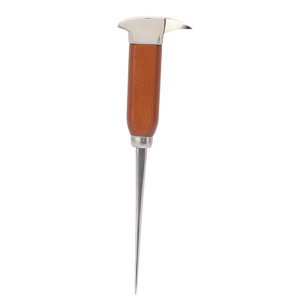 Ice Pick with Wood Handle Stainless Steel Ice Chipper Ice Crusher Tool for Bars Bartender