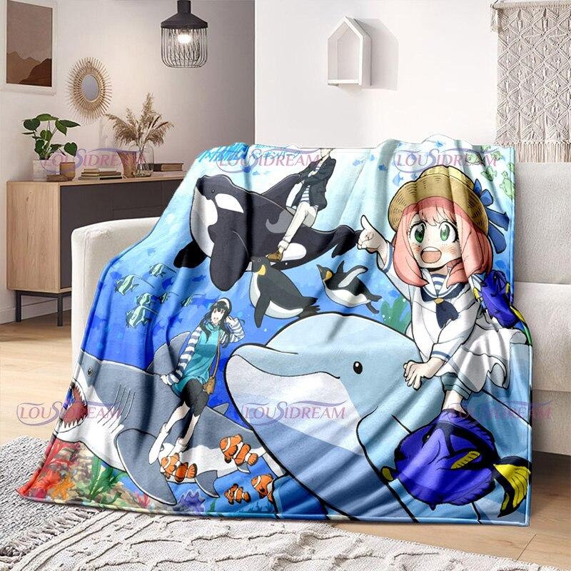 Аниме SPY×FAMILY модное фланелевое фланелевое одеяло для девочек Аня Kawaii Waku подарок для детей и взрослых диван домашний Bedspesd