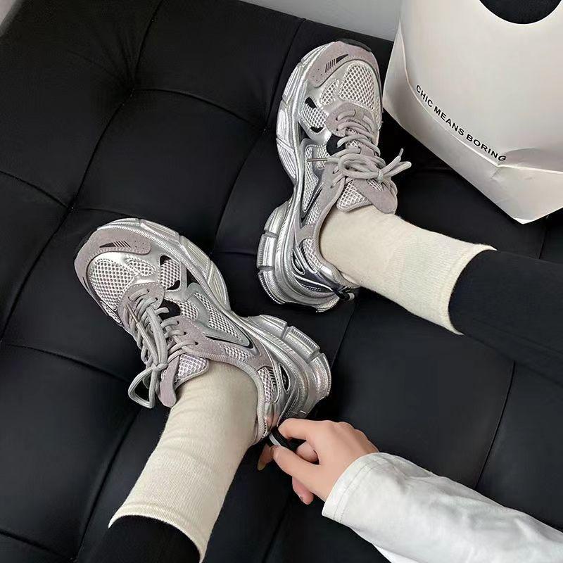 Platform Dad Shoes Women's Spring New Breathable Versatile Casual Shoes Ins Trendy Heightened Sneakers