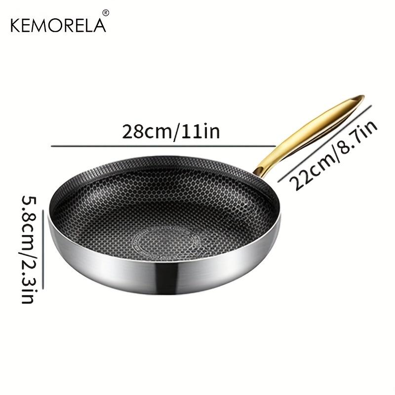 316 Stainless Steel Frying Pan Wok Non-stick Honeycomb Pot Home Steak Skillet Gas Stove Induction Saucepan Kitchen Cookware