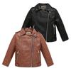 Fashion Boys Bombmer Soft Windproof Leather Motor Jacket For Kids Teens Winer Coat Children's Outfit Clothes