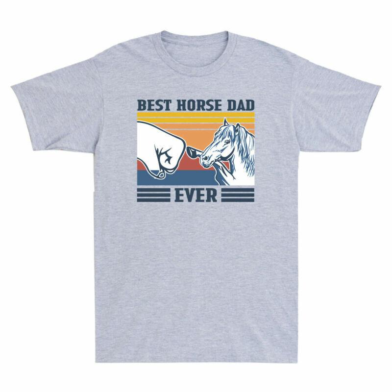 Sleeve Best Fathers Short Ever Day Dad Gift Vintage TShirt Funny Horse Unisexs