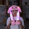 1Pc Glowing Cute Bunny Ears Hat Jumping Rabbit Hat Glowing Ear Moving Bunny Hat Cartoon Cute Plush Hat Toys Gift