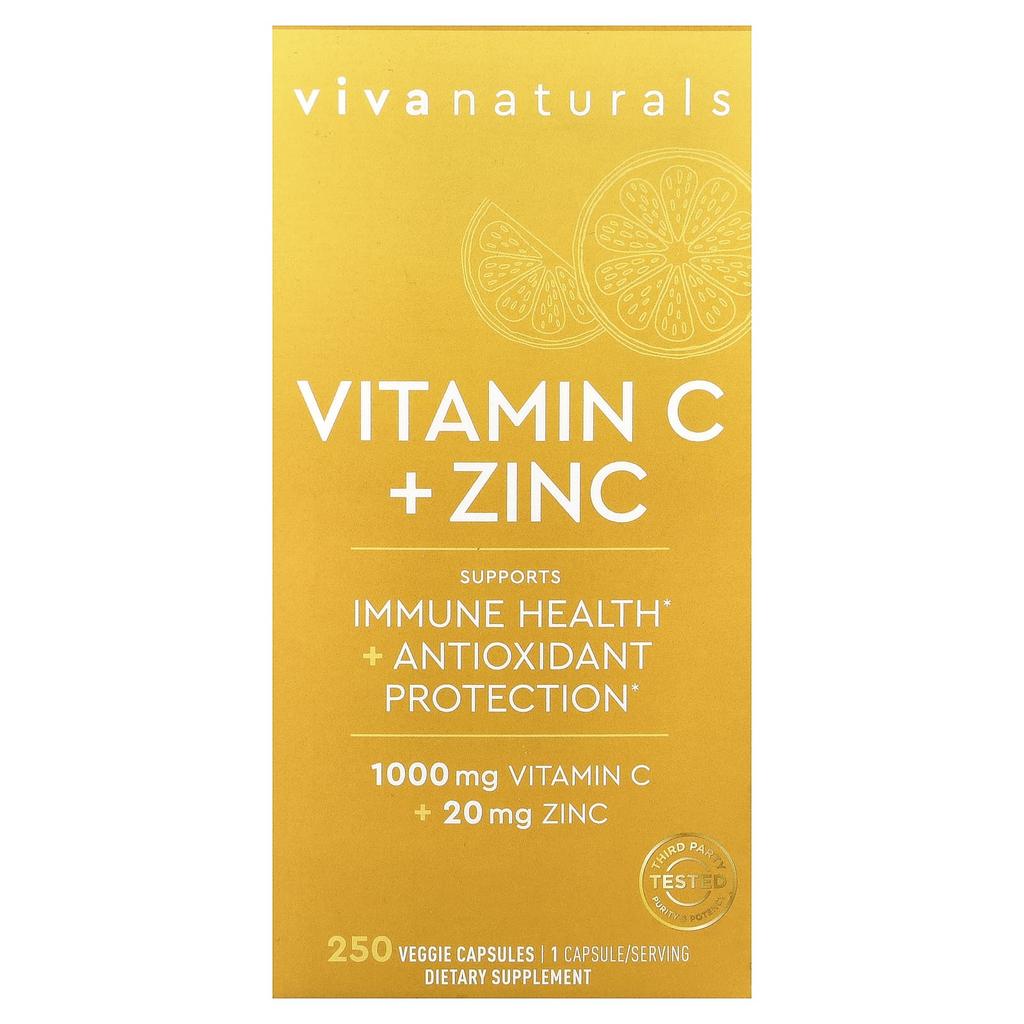 Vitamin C + Zinc, Veggie Capsules 250