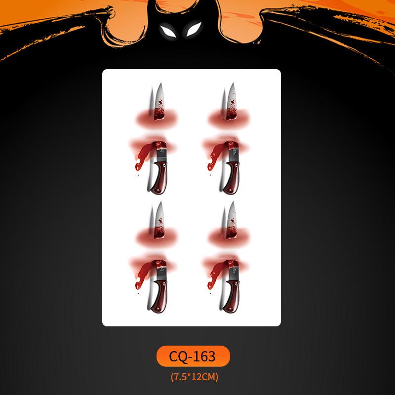 2024 Новые Хэллоуин Страшные Наклейки Татуировки Лица с Большим Ртом - Смешные, Водонепроницаемые, Цветной Вечерний Макияж