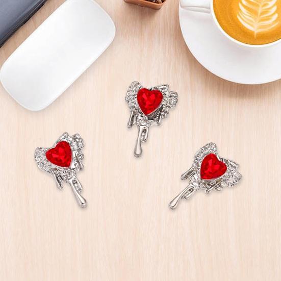 10 шт., стразы для дизайна ногтей, украшения 3D, сердце, искусственный кристалл на сплаве, подвески, креативные украшения, аксессуары для чехла для телефона, ожерелье, ювелирные изделия