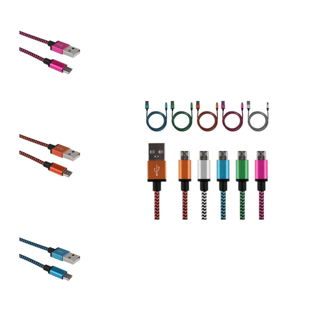 Вневременной дизайн 3/6/10 футов Алюминиевый плетеный кабель Micro USB для синхронизации данных и зарядки для вашего телефона Android