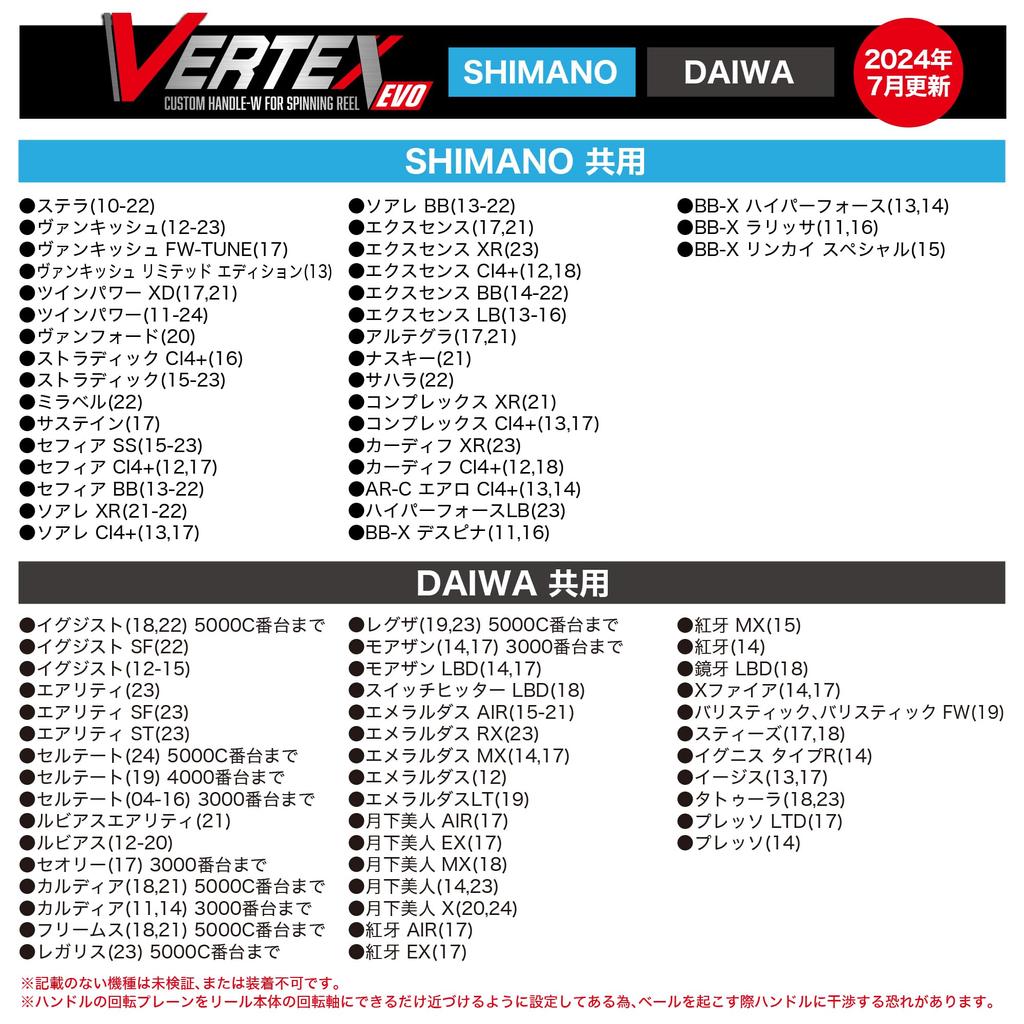 Специальная ручка W Vertex EVO Spinning для рыболовной катушки DAIWA Crimson Red Daiwa 100 мм, легкая и прочная, для использования слева и справа [ПЛАТЬЕ]