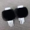 1 Pair Faux Fur Wrist Warmers Fluffy Women Plush Sleeve Cuffs Windproof Thermal Accessory for Jackets Sweaters