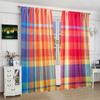 2 шт. шторы с цветным полосатым принтом в клетку, материал полиэстер, шторы для спальни, гостиной, кабинета, частного помещения - индивидуальные узоры