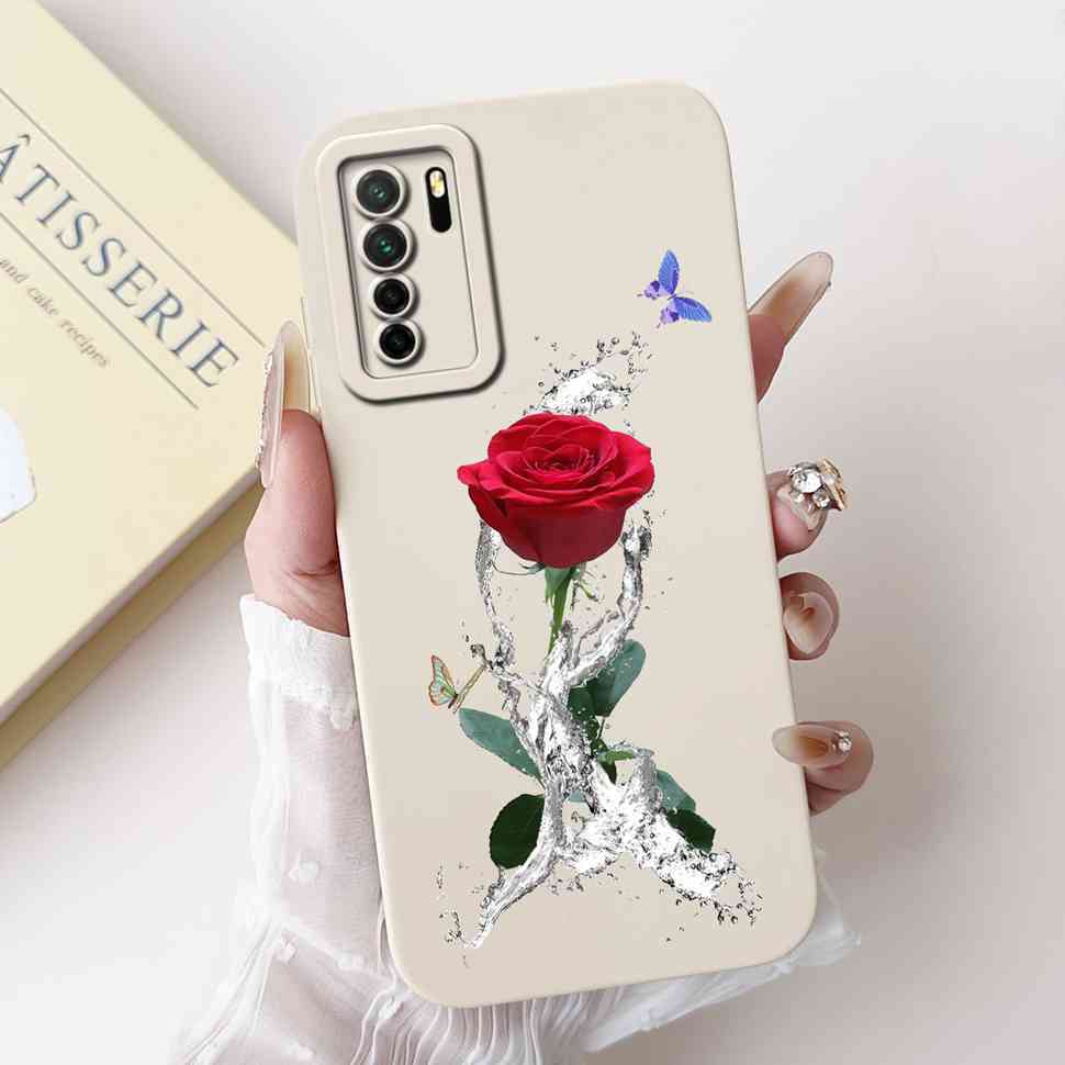 Для Huawei Nova 7 SE CDY-AN00 Мягкий Силиконовый Модный Чехол с Цветами Для Huawei Nova7 SE Nova 7se 6.5" Милый Мультяшный Защитный Бампер