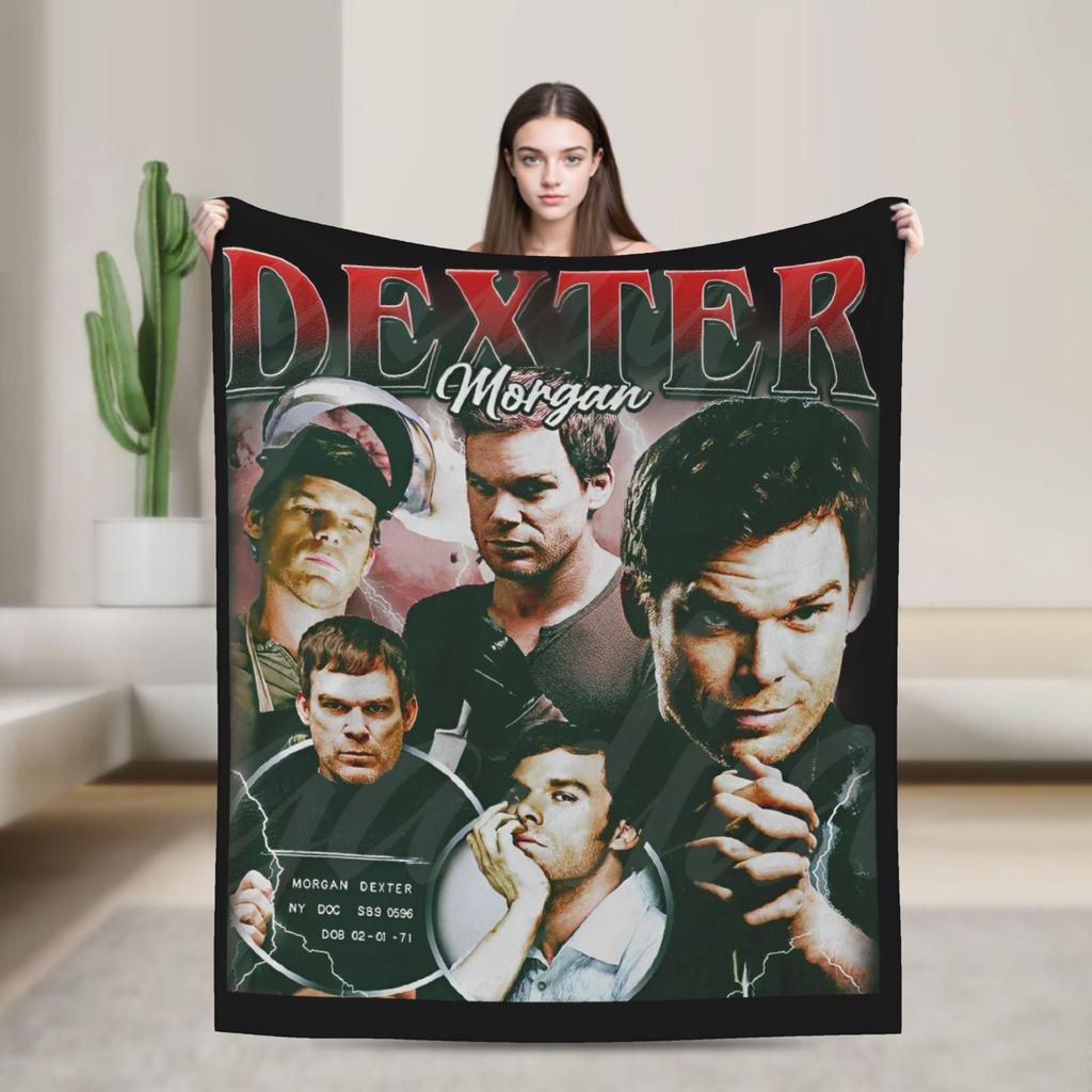 Dexter TV Show Movie Poster  Blanket Flannel Spring Autumn Morgan  Lightweight Thin Throw Blankets for Sofa Car Bedding Throws