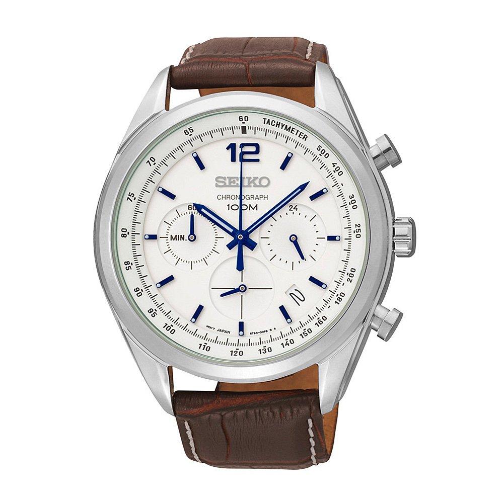 SEIKO Chronograph 100m Waterproof Genuine Leather Strap SSB095P1 Watch [Seiko] Men's [Item]