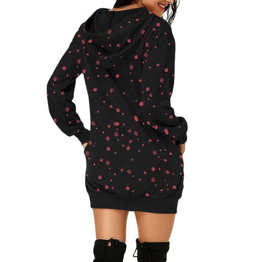 Рождественские женские джемперы с оленями, толстовки, рождественские вечерние мини-платья