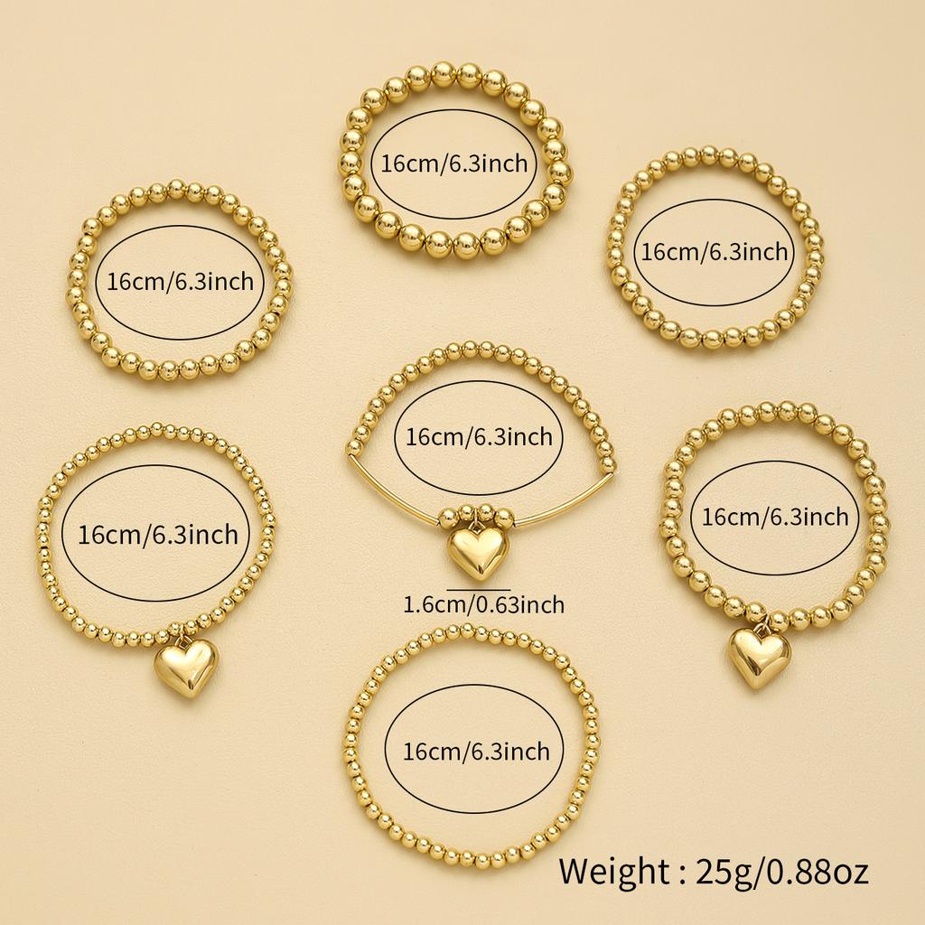 Винтажный многослойный браслет из бусин CCB, модный кулон в форме сердца, женский элегантный повседневный, для вечеринки, для отпуска, с цирконом, подарок