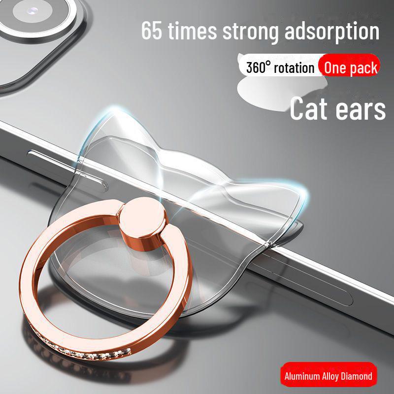 Прозрачная подставка для телефона с бриллиантами, вращающаяся на 360°, с прочным клеем