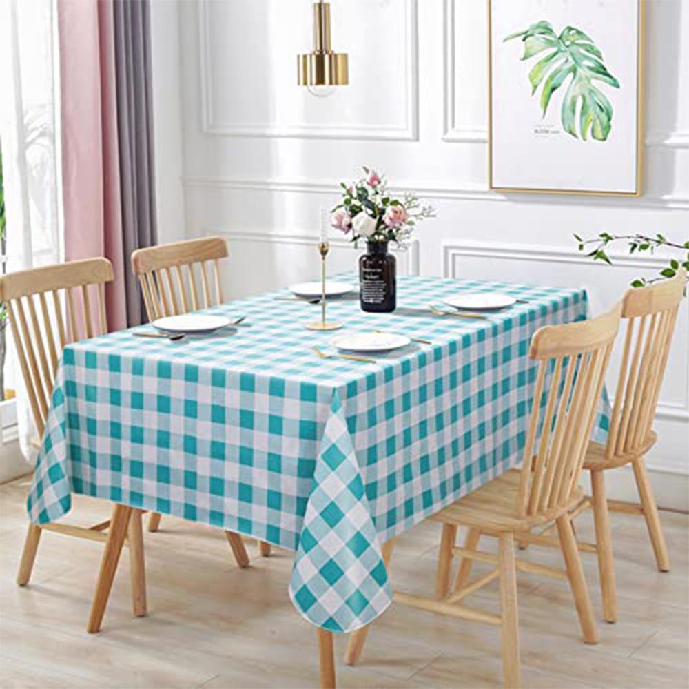 Зелено-белая клетчатая скатерть. Простая элегантная серая скатерть. Семейный сбор, ежедневный стол, водонепроницаемое украшение.