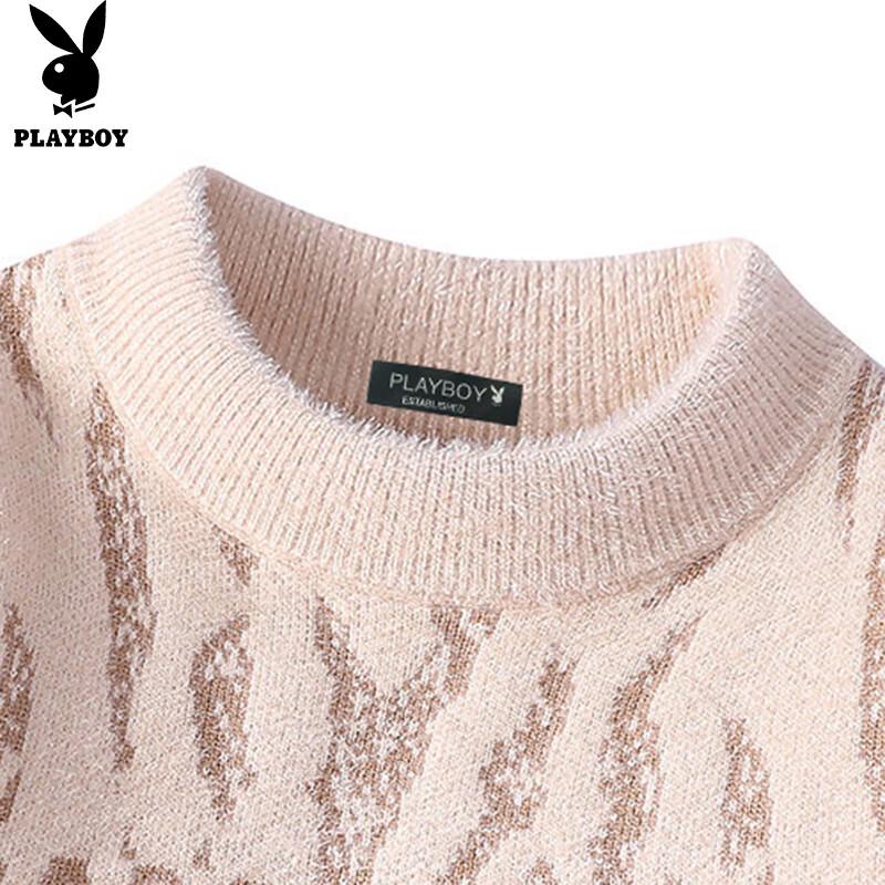 PLAYBOY Men's Thickened Mink Fleece Crewneck Sweater