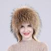 Russian Women Winter 100% Real Fox Fur Hat Knitter Luxury Good Elasticity Warm 100% Genuine Fox Fur Cap Lady Outdoor Keep Warm Fur Hats