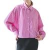 ROPE PICNIC Pollen Cropped Rose Pink Women's Guard/Wrinkle-Resistant Shirt, (64)