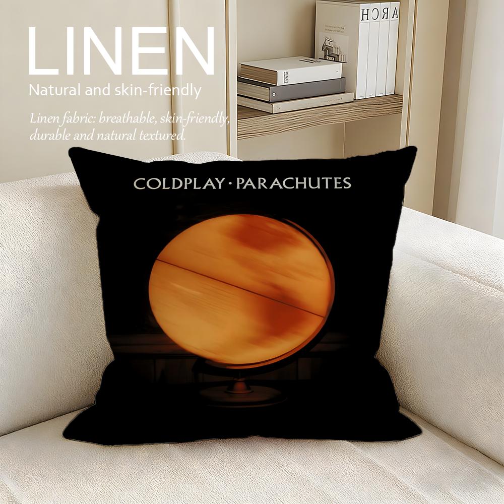 Music Coldplay Cushion Cover Pillowcase Set Pcs x x Breathable Washable Sofa Cushion Cover