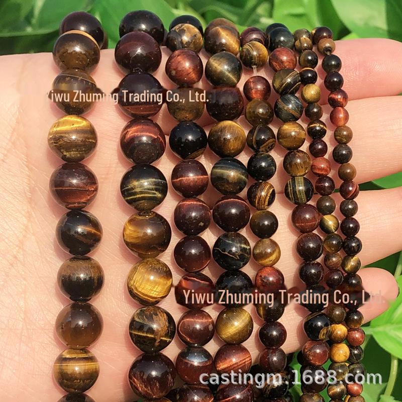 Бусины Zhuming Natural Tiger Eye & Blue Turquoise Loose для самодельных украшений - Материал для плетения браслетов и ожерелий