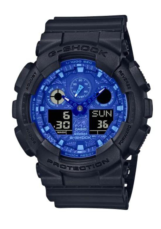 Casio Casio G-SHOCK G-Shock GA-100 SERIES BLUE PAISLEY Watch Men's Waterproof Black GA-100BP-1A [Item]