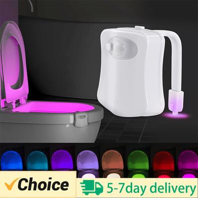 Датчик движения беспроводной светодиодный ночник RGB 8 цветов лампа туалет ванная комната атмосферный свет цветной датчик светодиодный ночник
