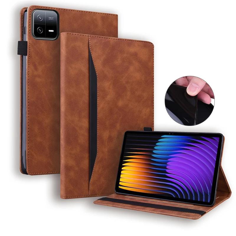 Деловой кожаный чехол для планшета для Xiaomi Pad 7 6 5 6S Max Pro 12.1 SE 11 8.7 Poco12.1 Redmi 10.6 12.1 8.7 дюймов Защитная обложка