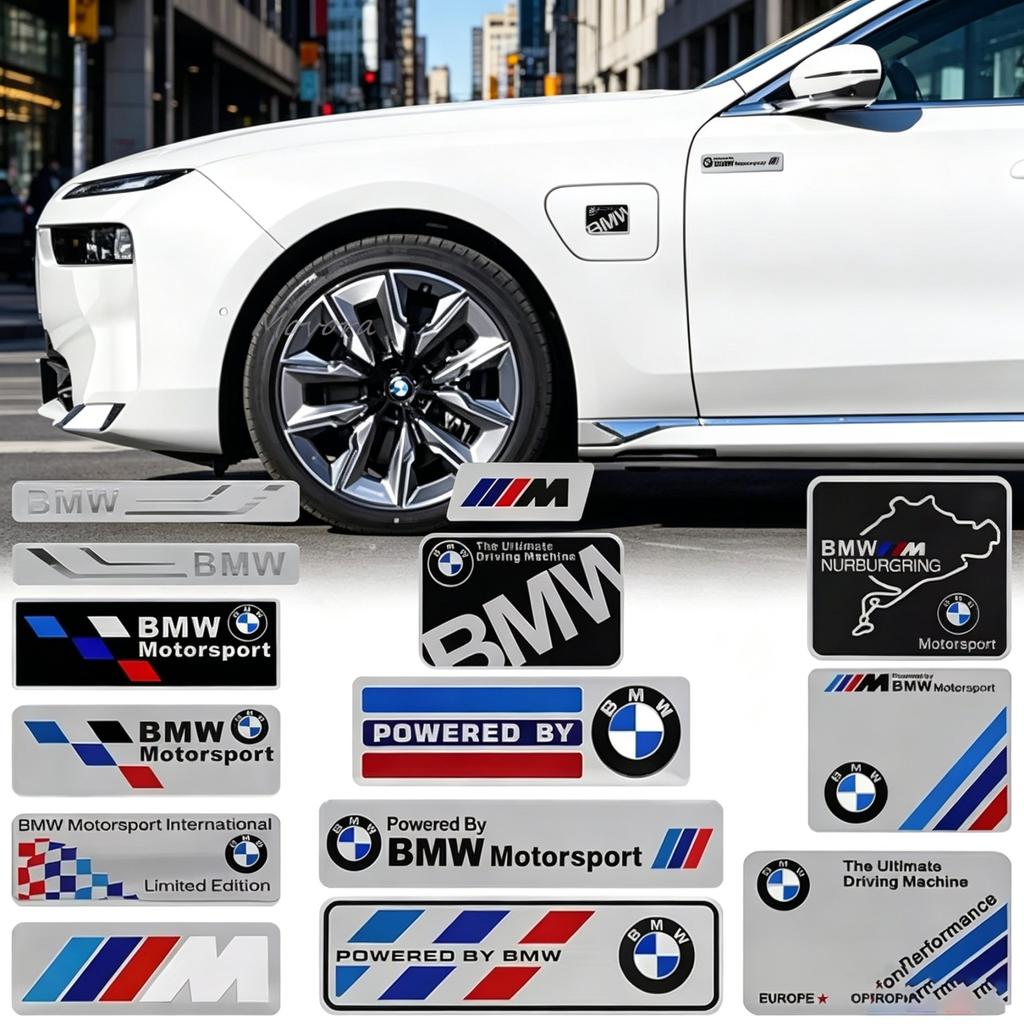 VYOJ1 New 3D Aluminum Car Styling Stickers Body Trunk Decoration For BMW M Power Performance E90 E91 E92 E93 X1 X3 X5 X6 M3 M5 F18 E63