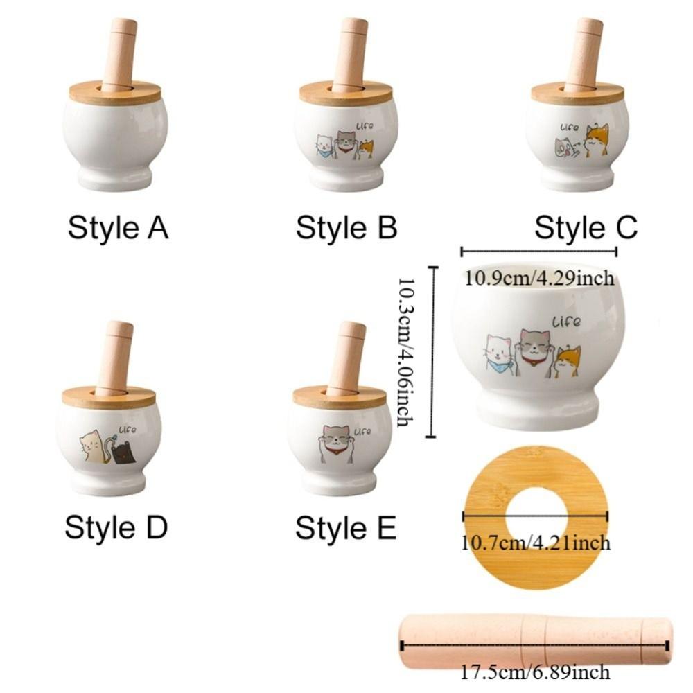 Cartoon Garlic Masher Ceramics Spices Mill Kitchen Gadgets Pounding Garlic Jar Seasoning