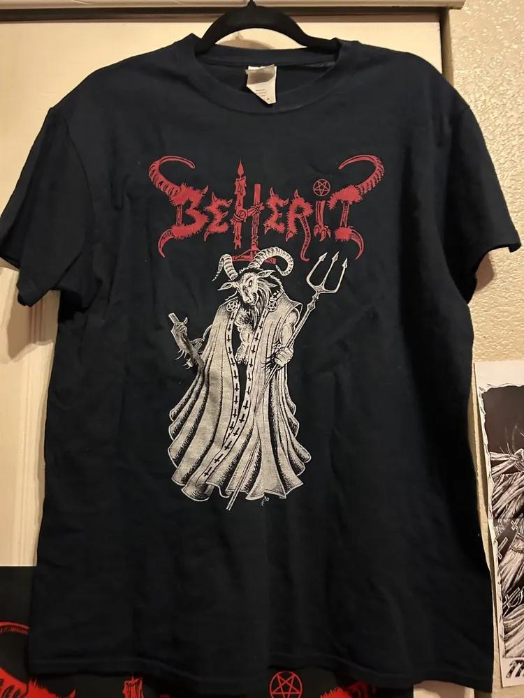 Unisex Short Sleeve Crew Neck Cotton T Shirt Beherit At The Devil'S Studio 1990