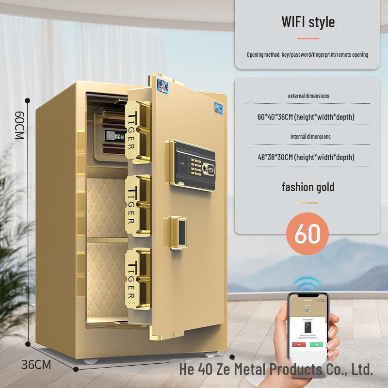 Tiger Brand All-Steel Fingerprint Safe for Home/Office - Anti-Theft Small Safe Deposit Box