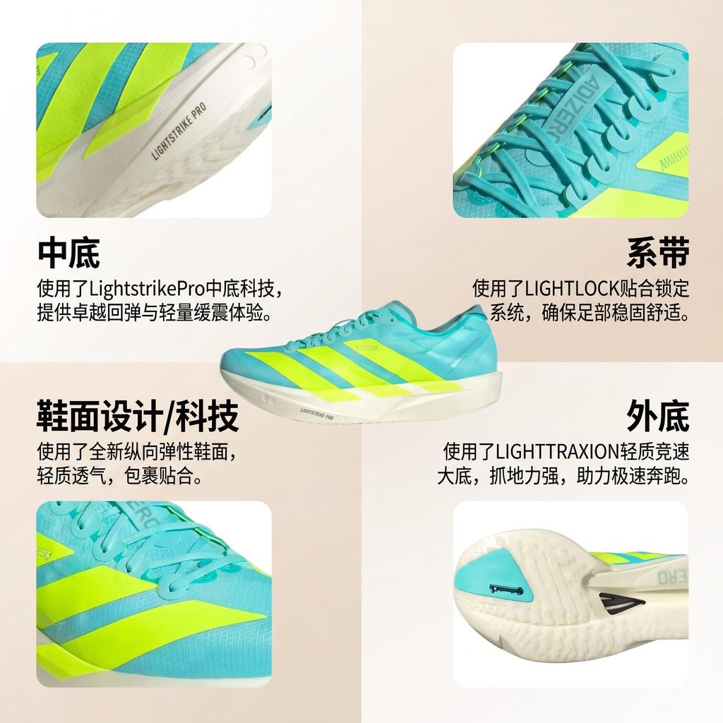 adidas Adizero Takumi Sen 11 Низкие LightStrike Pro, Lighttraxion Racing Беговые кроссовки Мужские Синий Желтый JQ2813