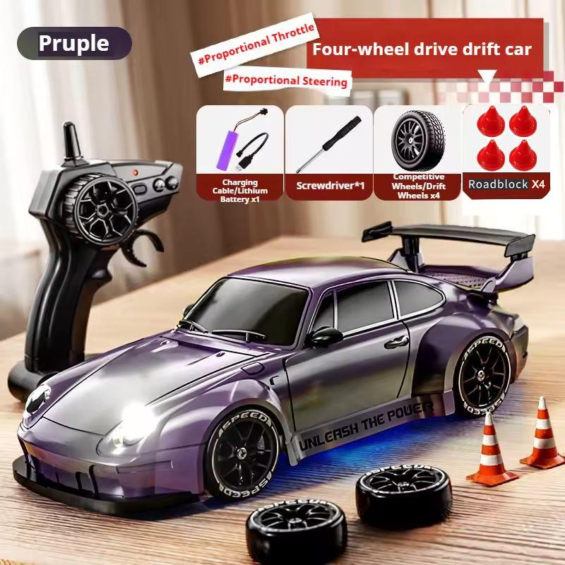 4WD RC Drift Car With LED Light 2.4G Radio 20KM/h High Speed Remote Control Racing Cars Vehicle Model Toy Gift for Boy Girl Kid