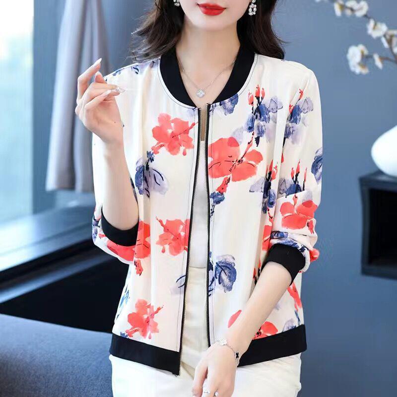 2025 Stylish Women's Large Ice Silk Sun Protection Chiffon Jacket - Long Sleeves, Beach and Holiday Ready