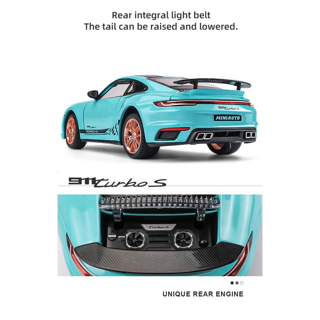 1/24 Porsche 911 TARGA TURBO S Сплав Гоночная Модель Автомобиля Литье под Давлением Симуляция Металлическая Игрушечная Модель Автомобиля Звук Свет Коллекция Подарок