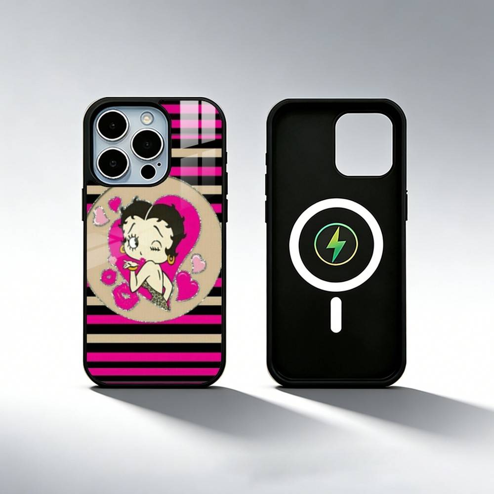 B-Бетти Милый B-Буп Чехол для телефона для iPhone17,16,15,14,13,12,11 Plus,Pro Max Магнитный Для Magsafe Беспроводной зарядки