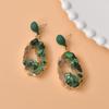 Серьги высокого класса в стиле легкой роскоши с модным и универсальным характером, зеленые ретро-персонализированные серьги
