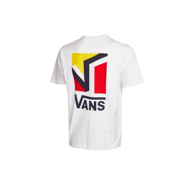 Vans Футболка мужская с коротким рукавом и круглым вырезом, с принтом логотипа сзади, белая VN0A54K8WHT