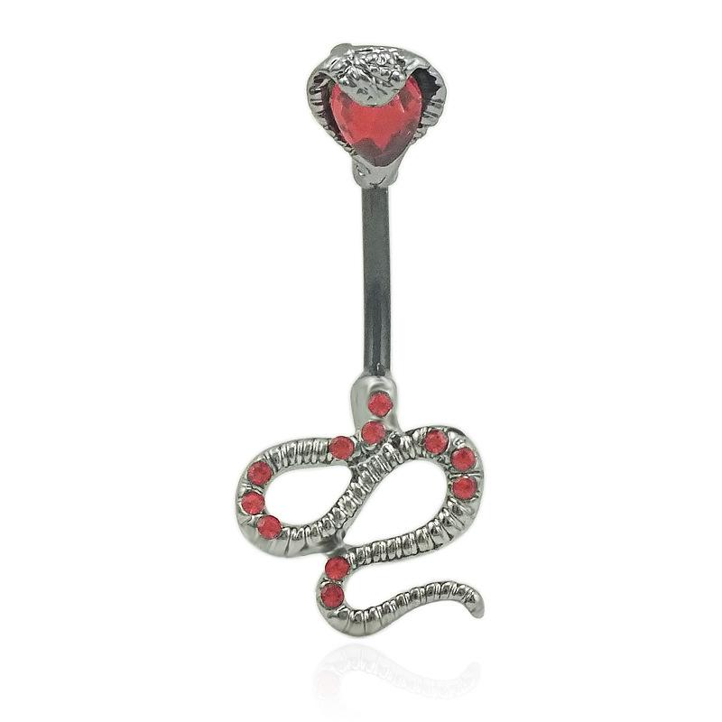 Кольцо для пупка с цирконием Cross Border в форме змеи с рисунком черепа