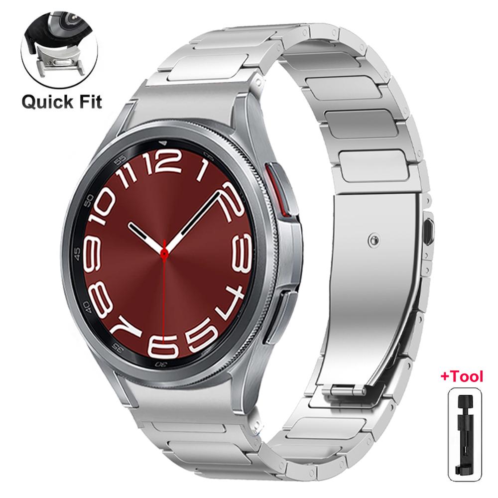 Титановый ремешок Quick Fit для Samsung Galaxy Watch 7 6 5 4 40 мм 44 мм Роскошный браслет для GALAXY 6 Classic 43 мм 47 мм 5 Pro 45 мм