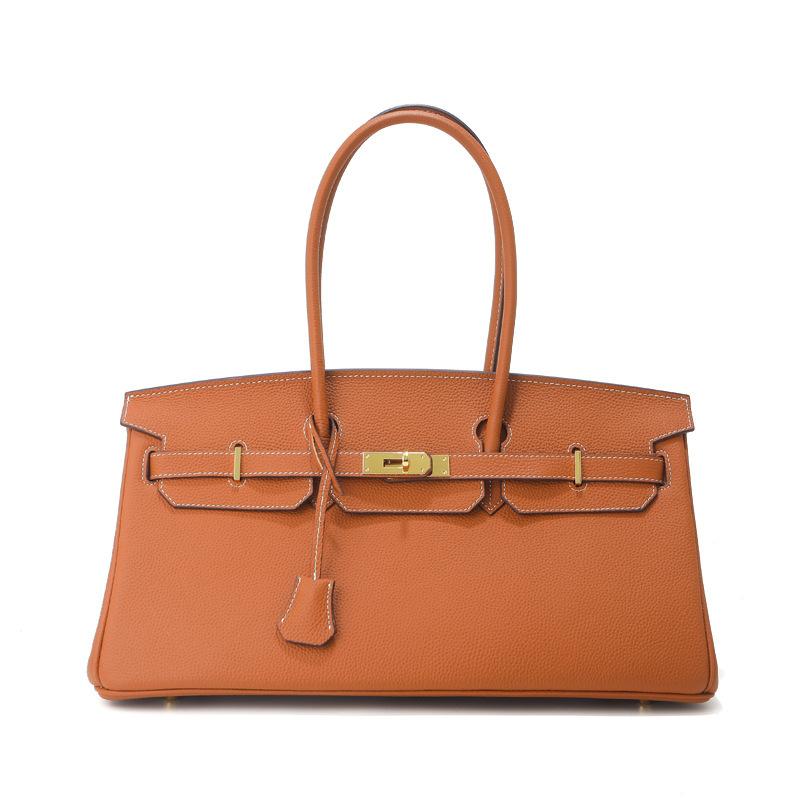 Horizontal 40cm Top Layer Cowhide Leather Women's Bag Large Capacity Handbag High-end Commuting Versatile Crossbody