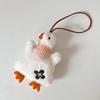 Cute Big White Goose Name Sticker Pendant Cartoon Plush Animal Doll Keychain Anti-Lost Name Tag Charm Bag Hanging Decor