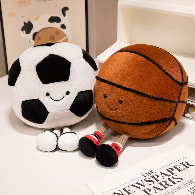 25cm Latest Basketball and Football Doll Simulation Stuffed Plush Toy Cartoon Anime Cute Doll Gift boys and girlsfor Fun Doll
