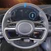 Hand Stitched Carbon Fiber Leather Car Steering Wheel Cover For Hyundai AVANTE Santa Cruz Tucson Plug I20 Tucson CN7