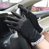 Thin Elastic Breathable Anti-UV Spandex Lace Driving Gloves Sunscreen Women Gloves Dots Gloves
