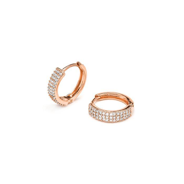 Boucles d'oreilles - LUXENTER - Checkti - Argent sterling 925 - Zircone cubique - Plaqué rhodium