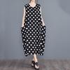Sleeveless Plus Size Vintage Polka Dot New In Dresses for Women Casual Loose Long Summer Dress