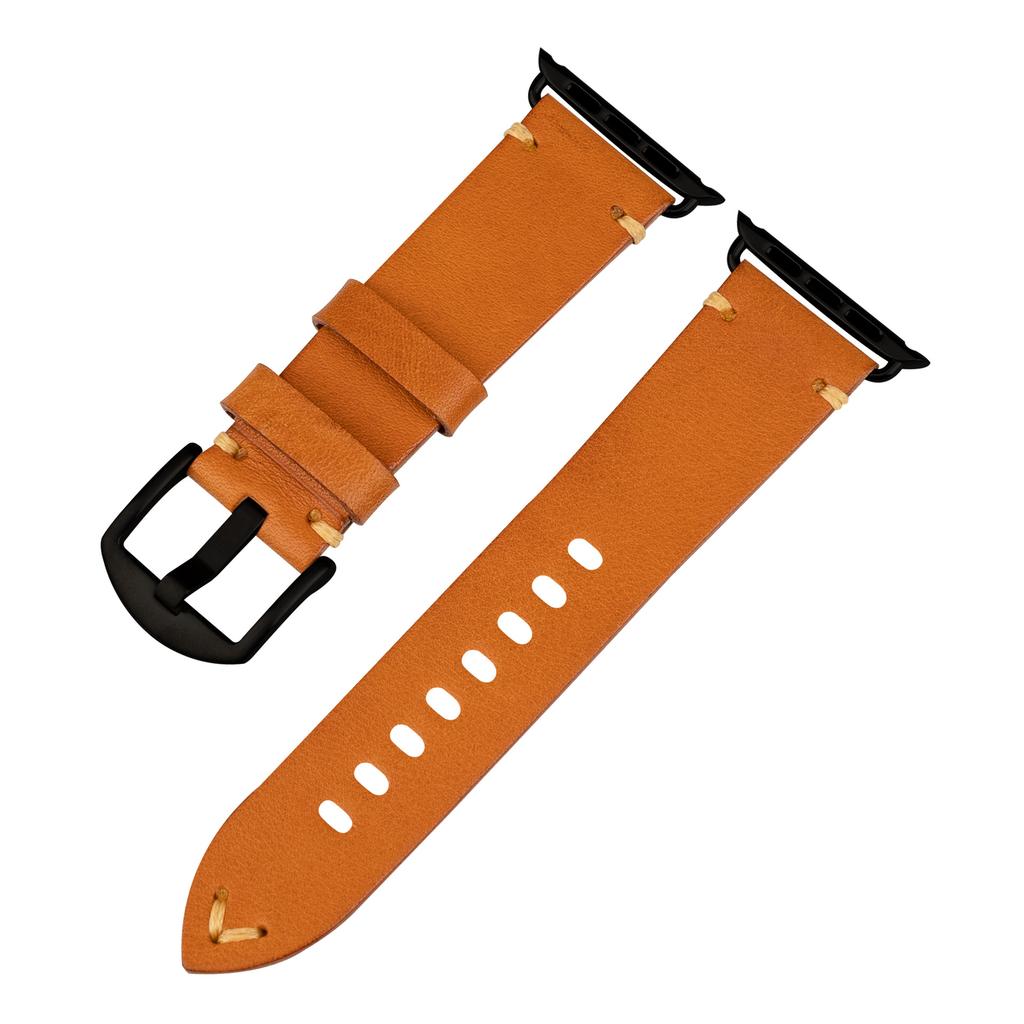 Оригинальный кожаный ремешок для часов из коровьей кожи, замена для Apple Watch Series 3 4 5 6 7 8 9 S9, прочный аксессуар-браслет для смарт-часов